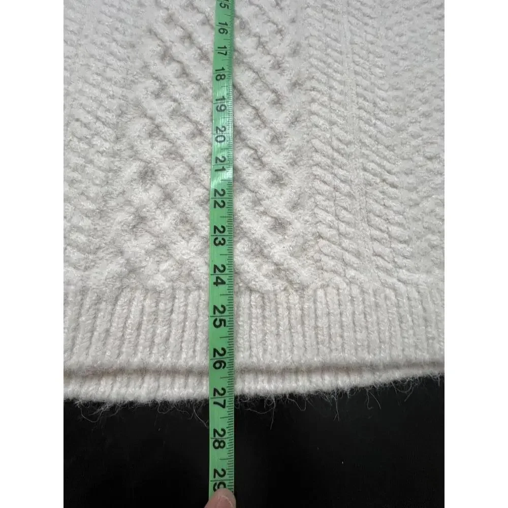 Truth by Republic Cable Knit Sweater Cream Wool Alpaca‎ Blend Oversized M